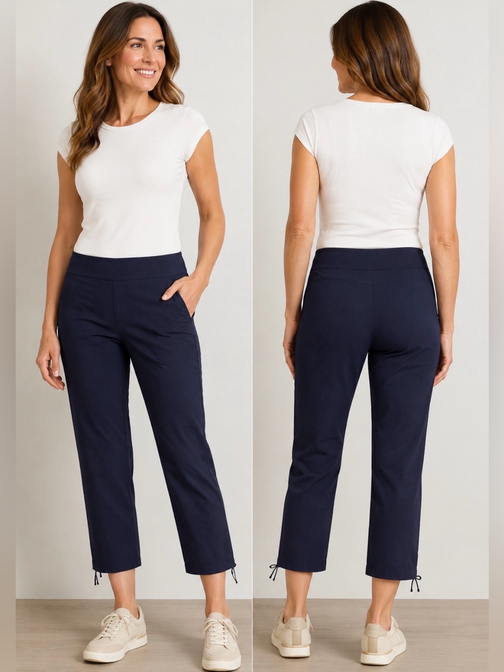 Eddie Bauer Stretch Ripstop Crop Pant Women’s Size 10 Navy Hiking